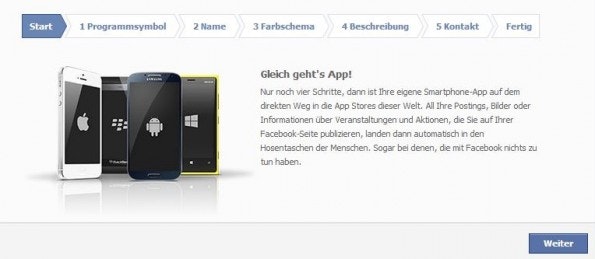 In wenigen Minuten ist die App fertig. (Screenshot: chayns)