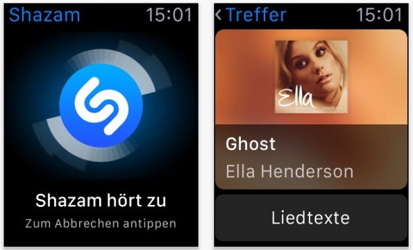 Shazam also works with the Apple Watch.  (Screenshot: App Store)