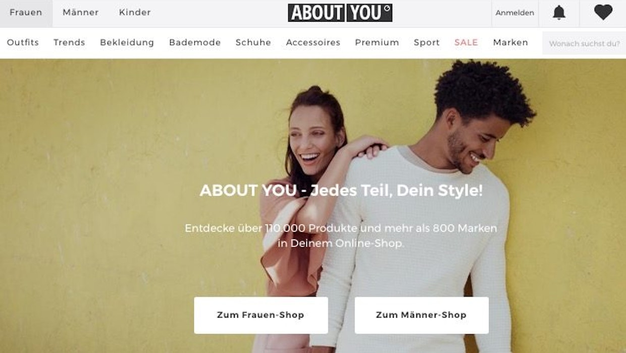 About You hat seine Jahreszahlen und die Pläne für die nächsten 5 Jahre veröffentlicht. (Screenshot: About You) Ottos große Hoffnung: Wie About You in fünf Jahren die Umsatz-Milliarde knacken will