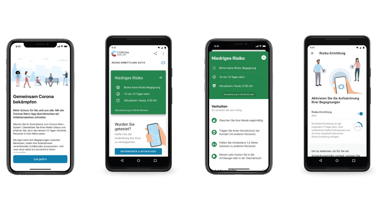 So sieht die Corona-Warn-App aus So sieht die Corona-Warn-App aus