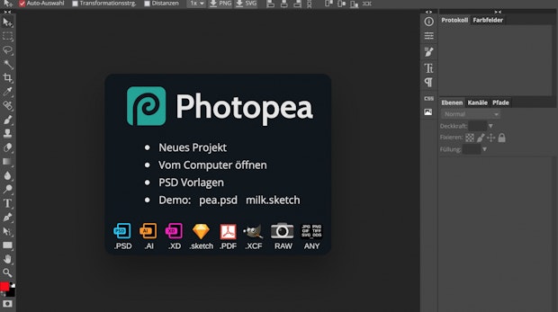 Photoshop-Alternative Photopea ist kostenlos und läuft im Browser