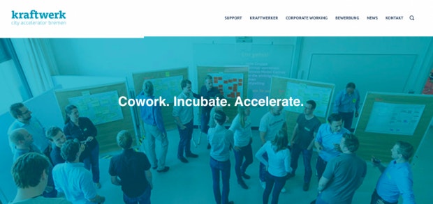 Auch nach regionalen Accelerator, wie dem Bremer Kraftwerk, sollten Gründer:innen Ausschau halten (Screenshot: t3n).