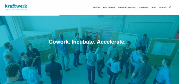 Auch nach regionalen Accelerator, wie dem Bremer Kraftwerk, sollten Gründer:innen Ausschau halten (Screenshot: t3n). 