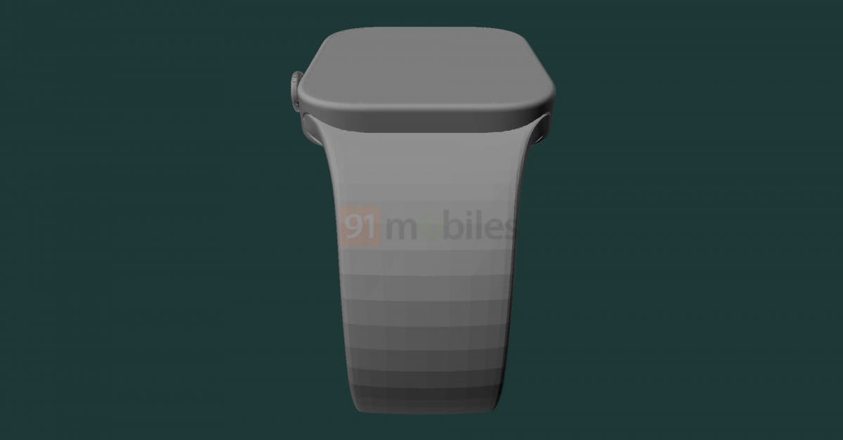 CAD-Bilder deuten auf ein eckigeres Design der Apple Watch Series 7 hin. (Bild: 91 Mobiles)