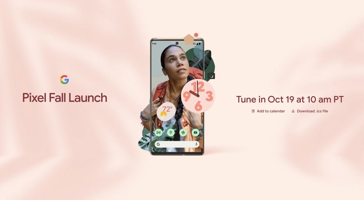 Google Pixel 6 Event-Teaser. (Screenshot: t3n; Google)